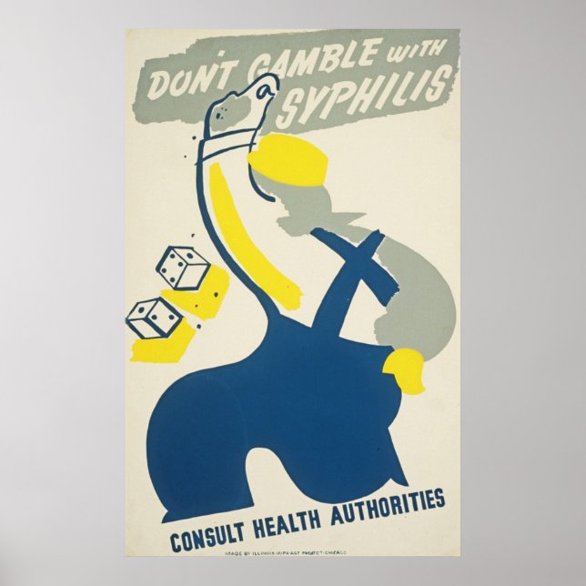 Dont Gamble with Syphilis Vintage Health Poster (Frente)