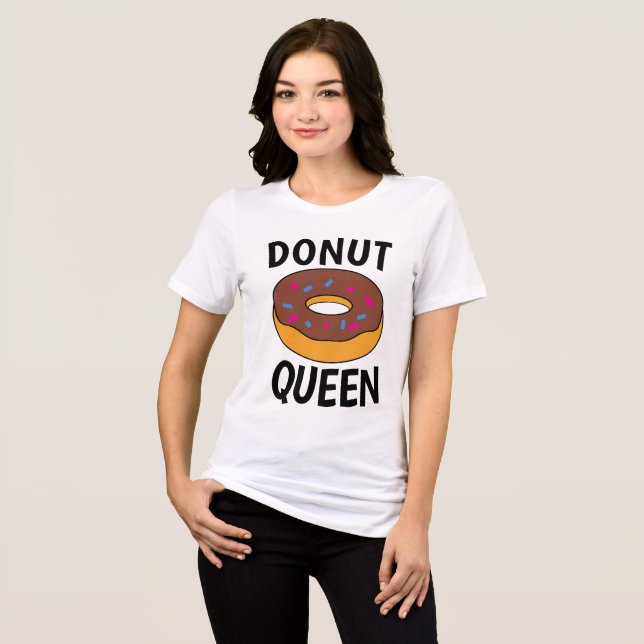 DONUT QUEEN T-shirts, Funny Ladies Tees (Frente Completa)