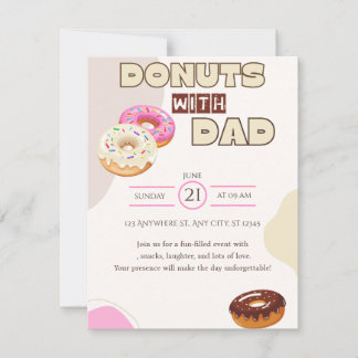 Donuts com o Papai Convite do Dia dos Pais Celebre