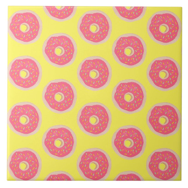 Donuts com Purpurina Rosa Tendência Padrão Diverti (Frente)