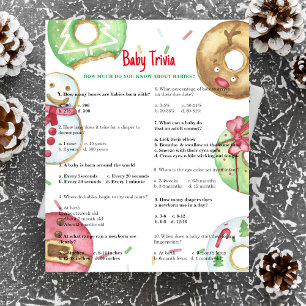 Donuts de Natal - Bebê Trivia Jogo de Chás de Be