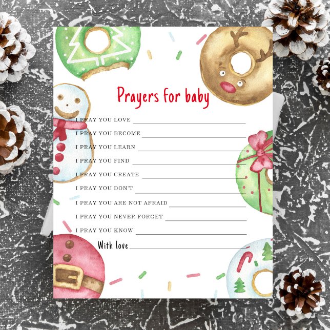 Donuts de Natal em aquarela Orações para o bebê (Criador carregado)