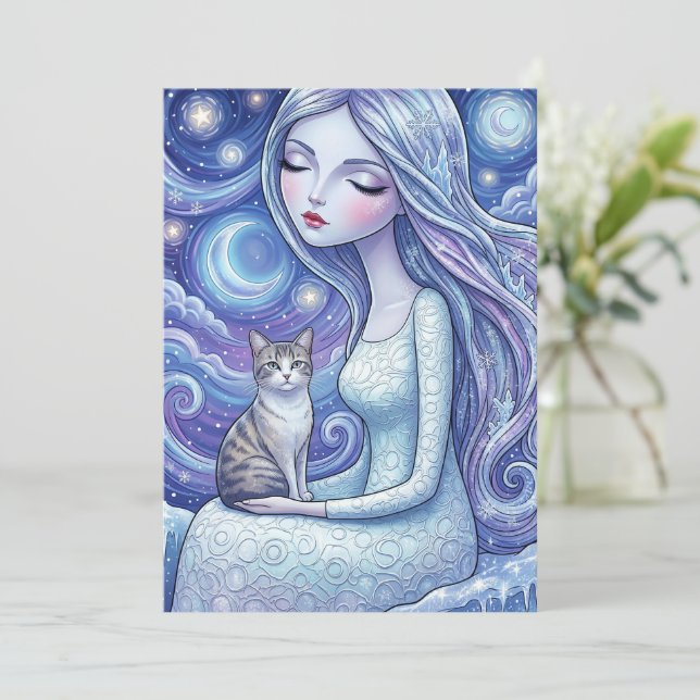 Donzela da Lua de Inverno & Gato Prateado Fantasia (Em pé/Frente)