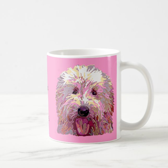 Doodle em brilhar a caneca de café cor-de-rosa das (Direita)
