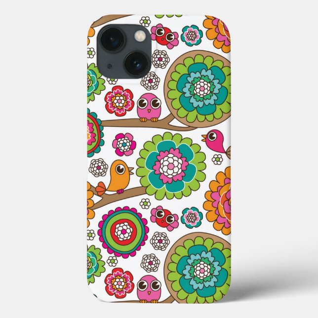 doodle flowers background pattern (Verso)