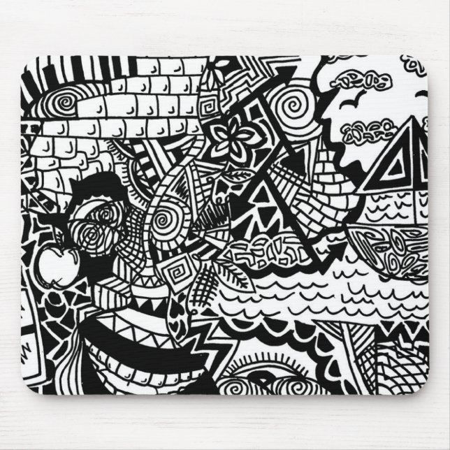 Doodle Mousepad do oceano da selva (Frente)