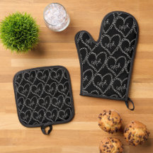 Doodles Black Hearts Dia dos Namorados Preto e Bra