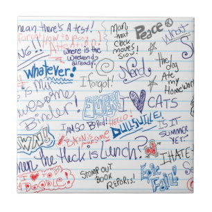 Doodles e provérbios engraçados da escola