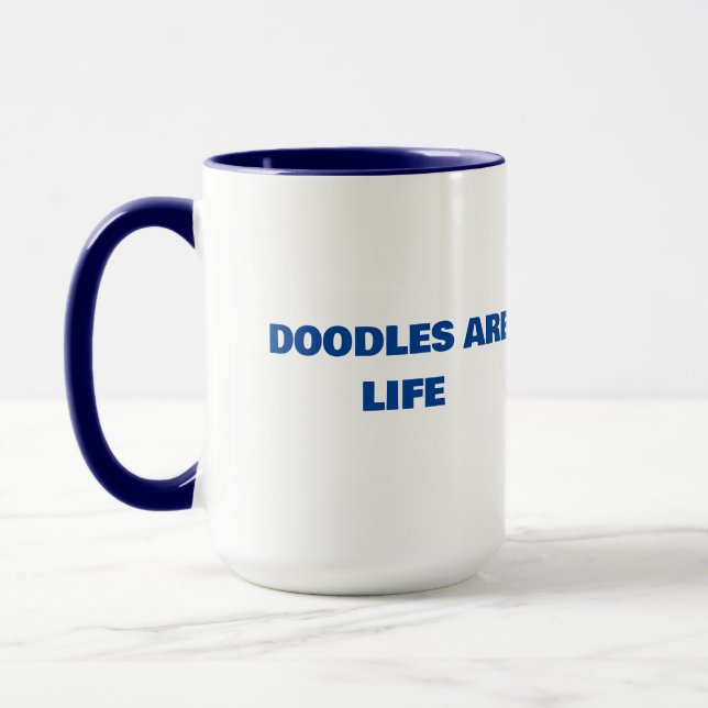 Doodles são caneca da vida (Esquerda)