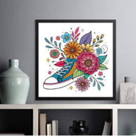 Dopamina Sneaker e Poster de Flor