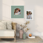 Dor de presente de casamento da foto verde de sábi<br><div class="desc">Melhor juntar o anúncio de casamento de fotos de casal e impressão de presente. Moto verde moderno,  elegante,  Sage.</div>