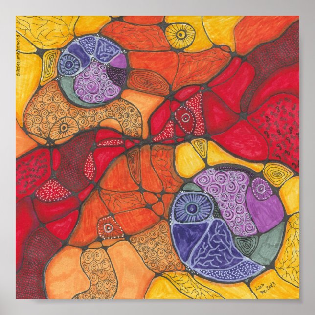 Dor de rabisco impressão 8x8in. (Frente)