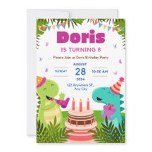 Doris está fazendo o convite de aniversário