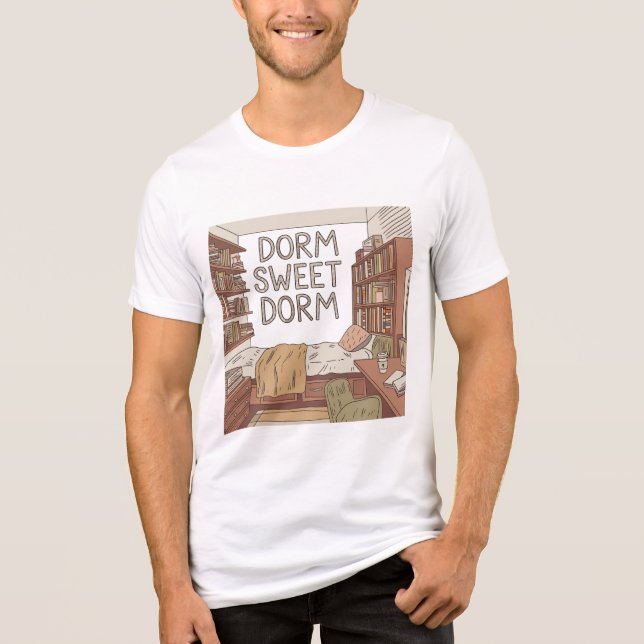 "Dorm Sweet Dorm Cozy e Teia Divertida para a Vida (Frente)