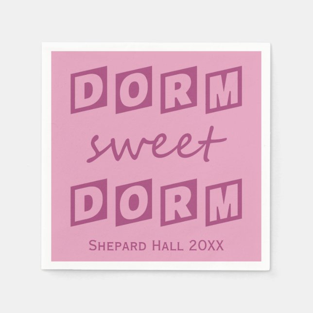 "Dorm Sweet Dorm" - guardanapos de papel personali (Frente)