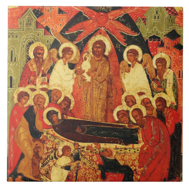 Dormição da Mãe de Deus ícone ortodoxo (Frente)