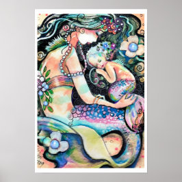 Dormindo, mãe e criança, Poster de Mermaid ART