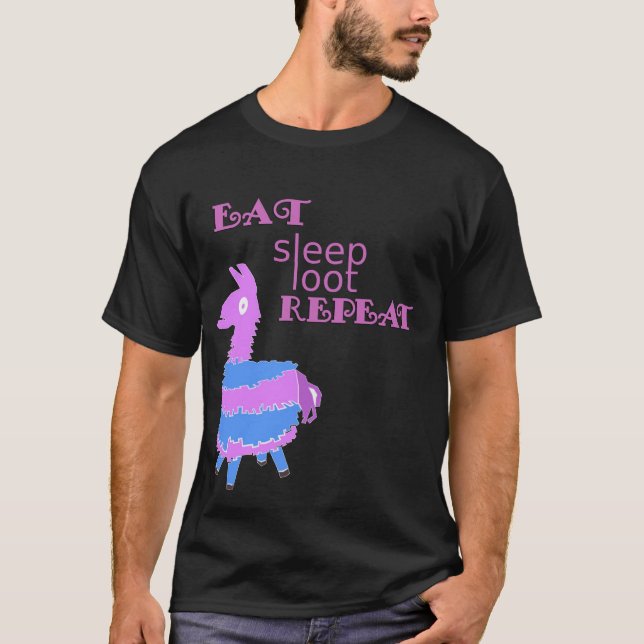 Dormir Muito Repetir Llama Camiseta Camisa De Aniv (Frente)