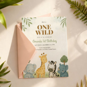 Dormir Safari Bebês Convite Aniversário