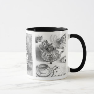 Dormouse Alice da lebre de março na caneca do pa