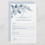 Dosagem Blue Floral Advice para o Cartão de Noiva<br><div class="desc">Dusty Blue Floral para o cartão da noiva</div>