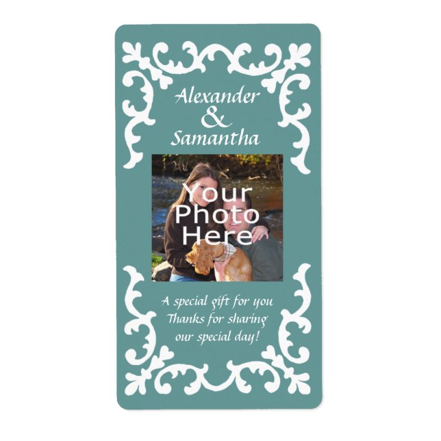 Dosagem de Casamento Azul ou Etiqueta de Favor (Frente)