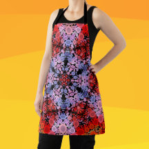 Dot Mandala Flor Azul Vermelho e Rosa