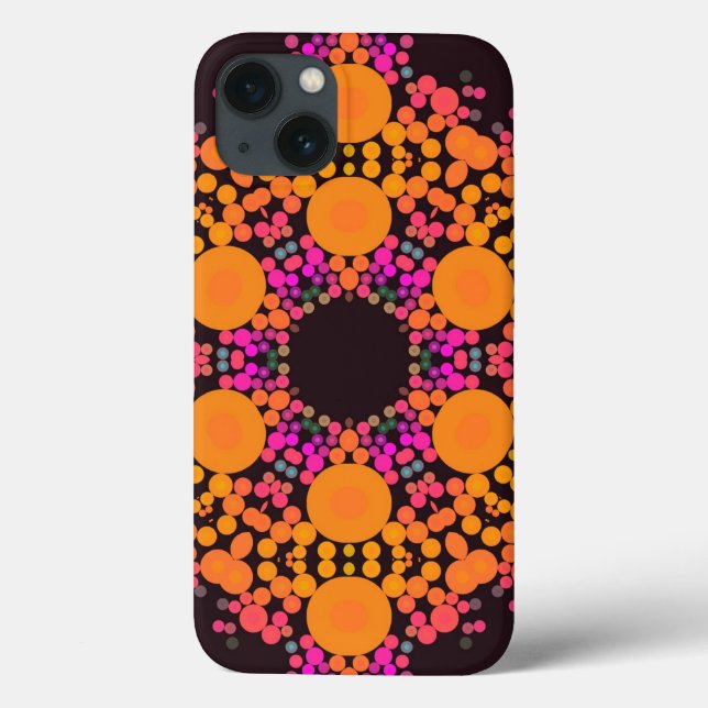 Dot Mandala Flor Laranja e Rosa (Verso)