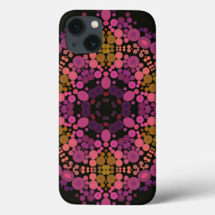 Dot Mandala Flor Rosa Amarelo e Preto
