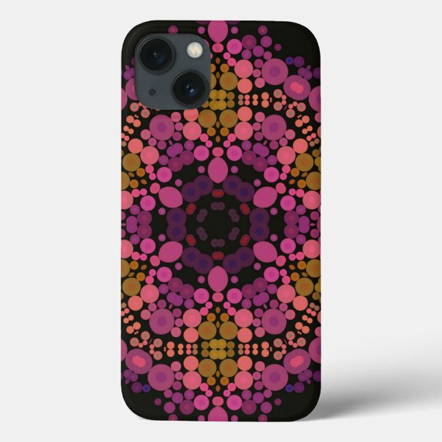 Dot Mandala Flor Rosa Amarelo e Preto (Verso)