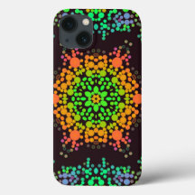 Dot Mandala Flor Verde Laranja e Azul