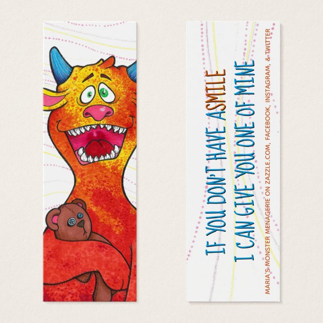 Dot Monster, com citação, cartões de felicidade (Frente & Verso)