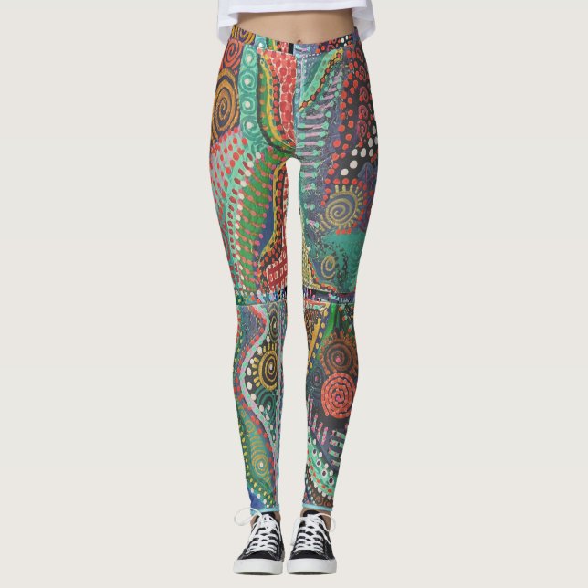 Dotted Tile design Leggings (Frente)