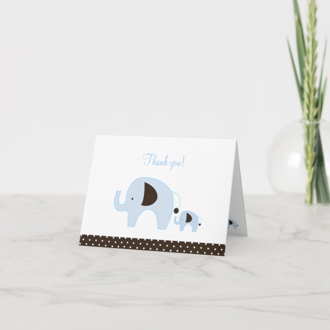 Dottie Blue Elephant Dobrado Obrigado notas (Frente)