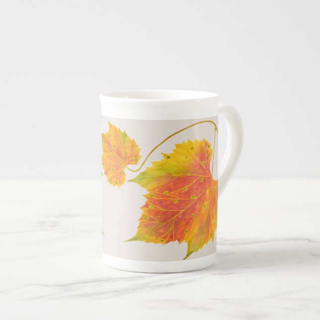 Dotty Spotty Fall em uma caneca chinesa óssea (Frente Esquerda)