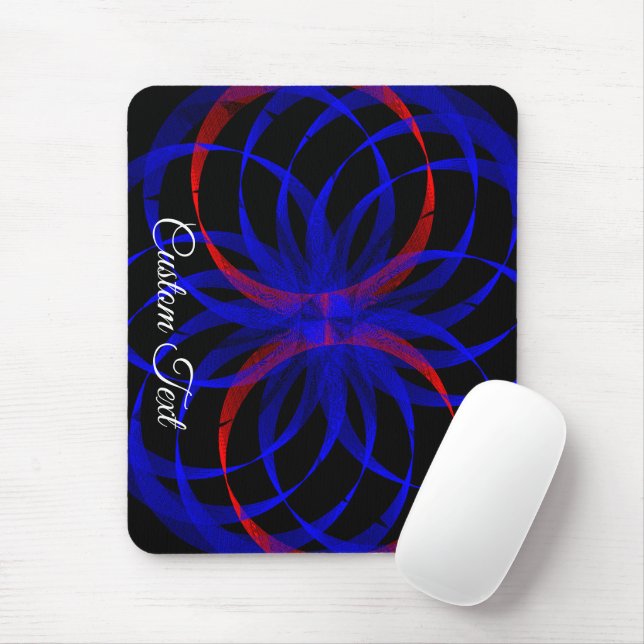 Double Blueberry Color Geometric Mouse Pad (Com mouse)