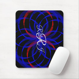 Double Blueberry Color Geometric Mouse Pad