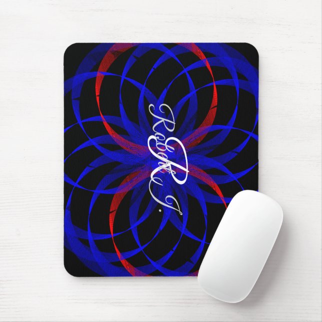 Double Blueberry Color Geometric Mouse Pad (Com mouse)