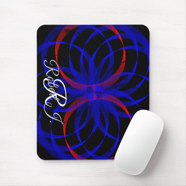 Double Blueberry Color Geometric Mouse Pad (Com mouse)