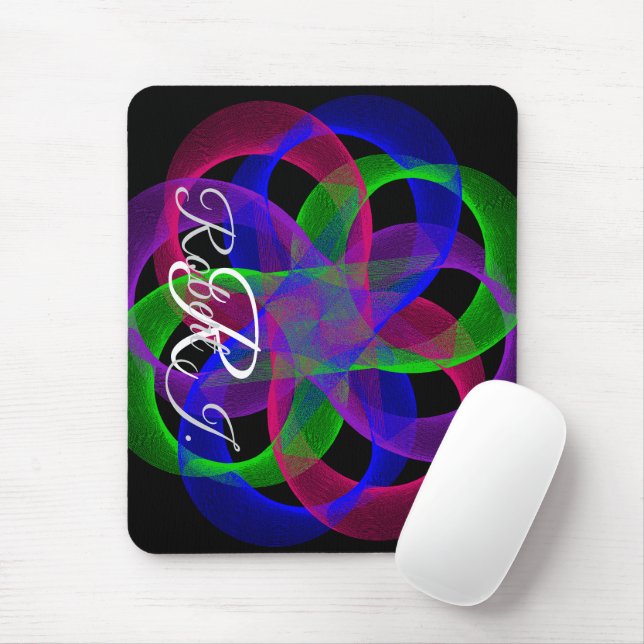 Double Loop Mesh Geometric Mouse Pad (Com mouse)