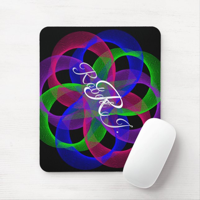 Double Loop Mesh Geometric Mouse Pad (Com mouse)
