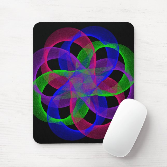 Double Loop Mesh Geometric Mouse Pad (Com mouse)