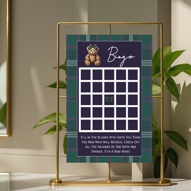 Double sided baby shower games chic elegant  Bear  (Criador carregado)