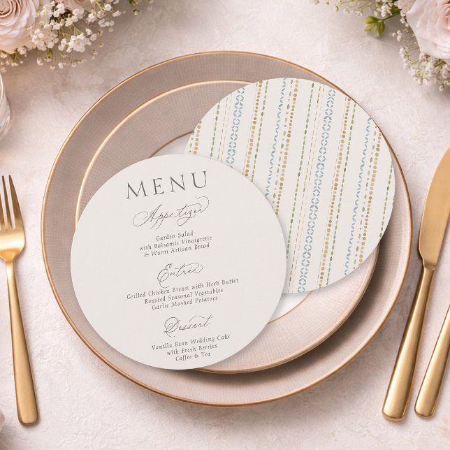     Double-Sided Wedding Menu Card (Criador carregado)