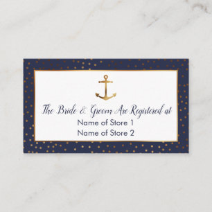 Dourada Anchor Confetti, Cartões de Registro de Ca