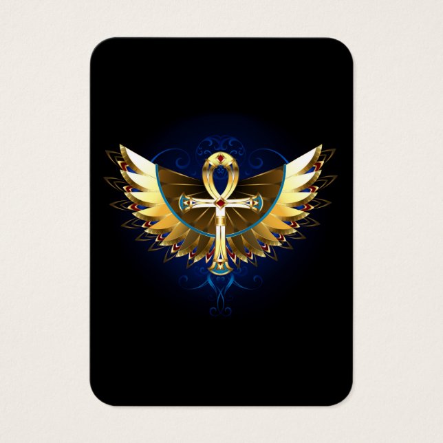 Dourada Ankh com Asas (Frente)