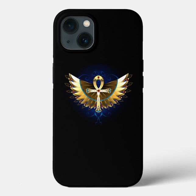 Dourada Ankh com Asas (Verso)