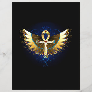 Dourada Ankh com Asas