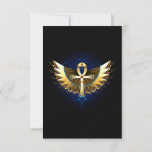 Dourada Ankh com Asas