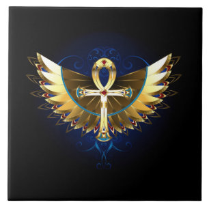Dourada Ankh com Asas